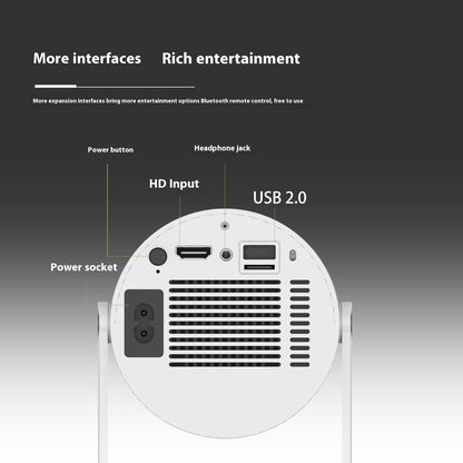 Portable Projector Small Straight Projector For Home Use 180 Degrees Projection Angle Automatic Focus Home Video Projector88