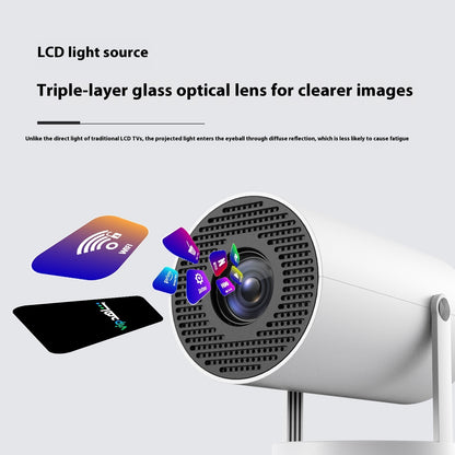 Portable Projector Small Straight Projector For Home Use 180 Degrees Projection Angle Automatic Focus Home Video Projector88