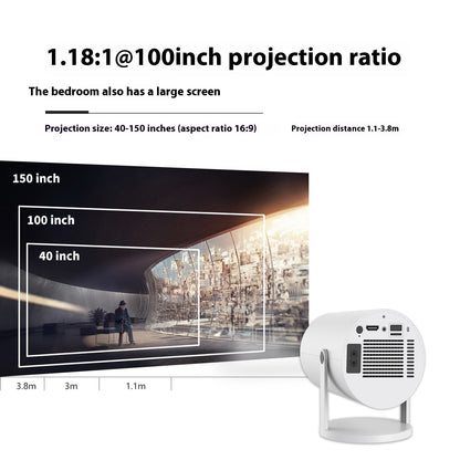 Portable Projector Small Straight Projector For Home Use 180 Degrees Projection Angle Automatic Focus Home Video Projector88